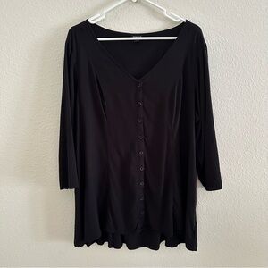 Torrid Challis High Low Black Button-Down Shirt